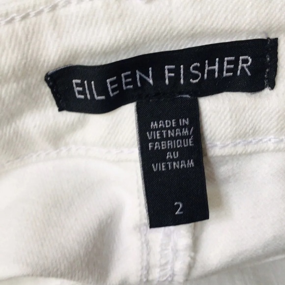 Eileen Fisher White Organic Cotton Stretch Skinny Jeans Pants, 2 - Picture 8 of 9